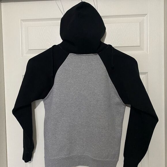 AMS Men’s Gray/Black Hoodie with Print Size S - Picture 3 of 5